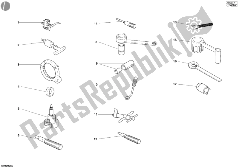 Alle onderdelen voor de 01a - Werkplaatsgereedschap, Motor van de Ducati Sport ST3 USA 1000 2005